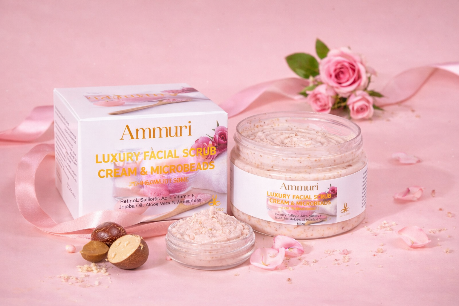 Ammuri Skincare Retinol Facial Scrub - Exfoliating Cream