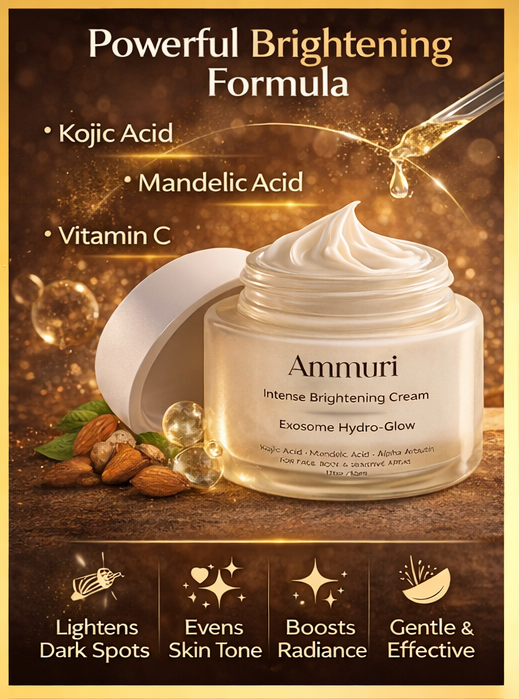 Ammuri Exosome Hydro-Glow Intense Brightening Cream – Hyperpigmentation, Dark Spots & Uneven Skin Tone (Face, Body & Sensitive Areas)