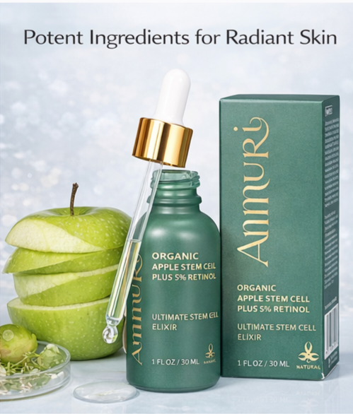 Ammuri Retinol 5% Serum with Apple Stem Cell – High Strength Anti-Aging, Acne & Dark Spot Treatment (30ml)
