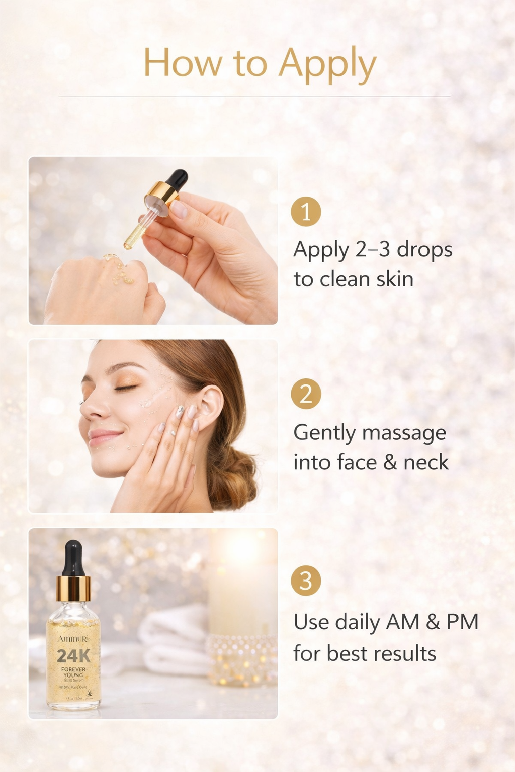 Ammuri 24K Gold Face Serum – Radiance & Anti-Aging Boost