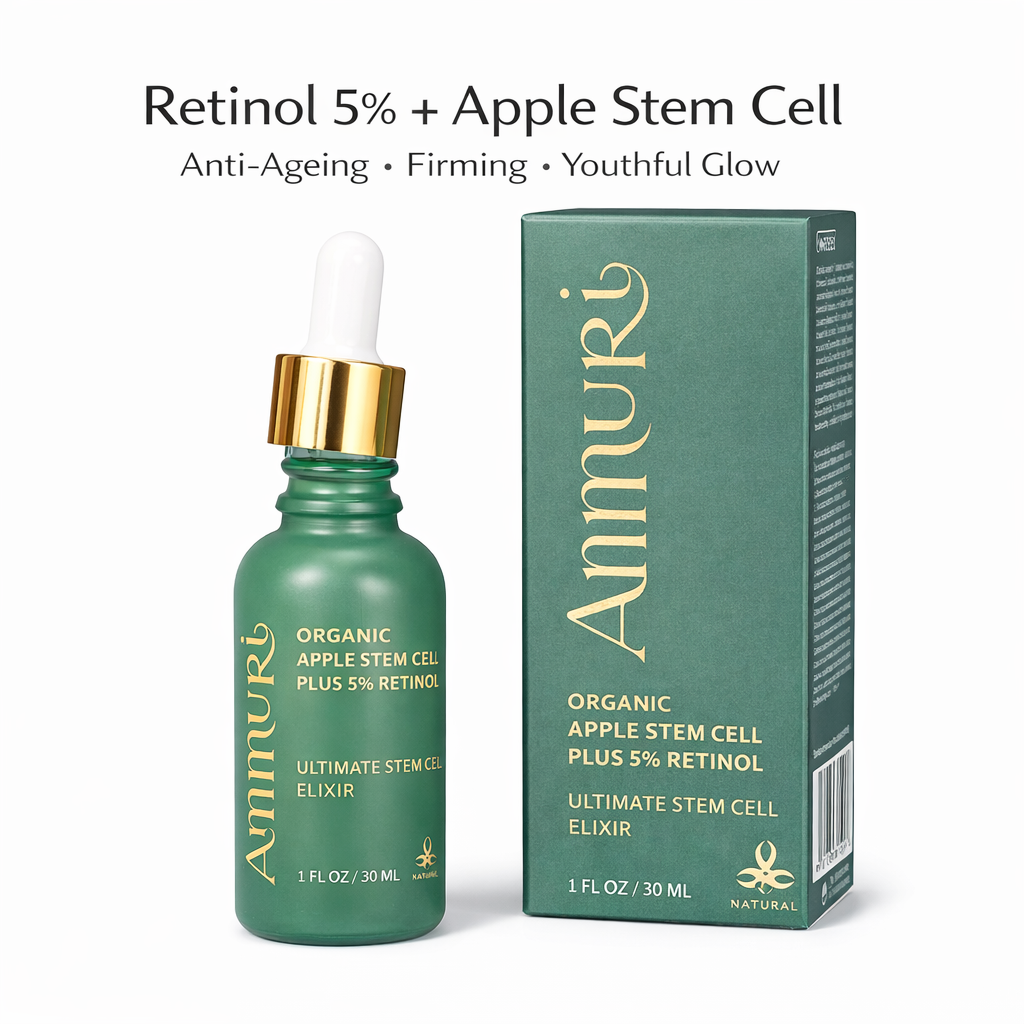 Ammuri Retinol 5% Serum with Apple Stem Cell – High Strength Anti-Aging, Acne & Dark Spot Treatment (30ml)